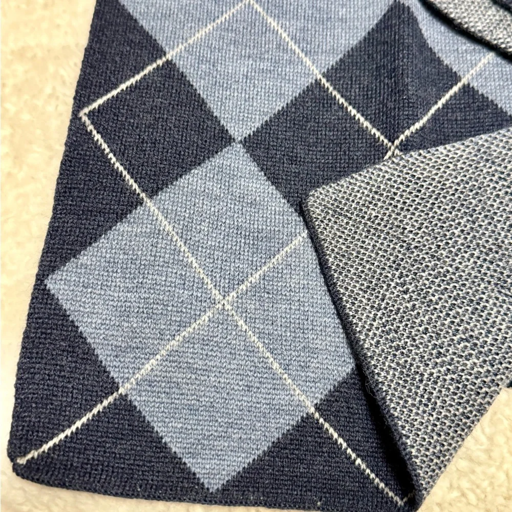 1901 Argyle Wool Scarf Blue Preppy Old Money Ivy League Academia O/S Heritage